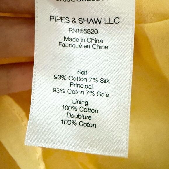 Veronica Beard Tara Cotton Silk Blend Mini Skirt in Yellow Ikat Floral - Size 4 - Picture 8 of 8